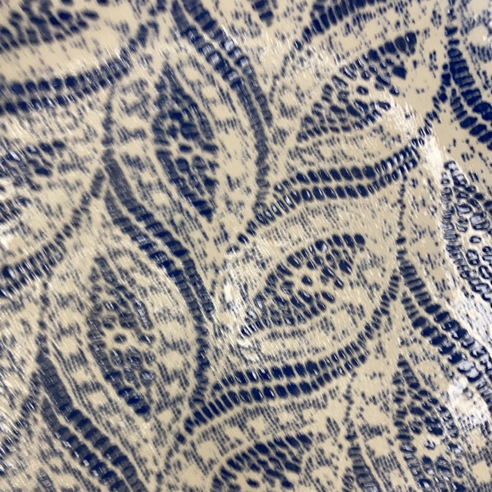 🍊🥣 Serving Bowl Opal Blue Paisley Cobalt Terrafirma Ceramics 12” D x 3” H 🏺🍋 - Picture 3 of 8